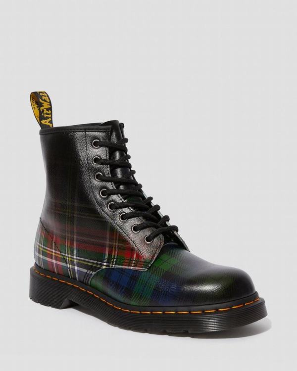 Dr Martens Dámské Kotníkové Boty 1460 Tartan Červené Černé Hnědé, CZ-468705